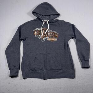 Harley-Davidson Hoodie Sweatshirt‎ Mens Medium Full Zip Twin Cities Biker Moto